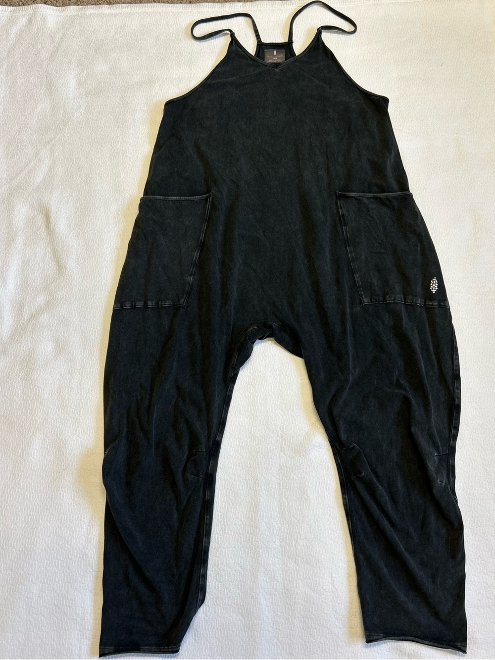 FP Movement Women’s XS Black Mineral-Wash Oversized Slouchy Jumpsuit